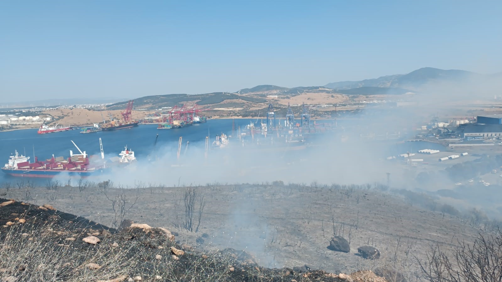 İzmir’in Aliağa İlçesinde Orman Yangını Kontrol Altına Alındı, Soğutma Çalışmaları Devam Ediyor